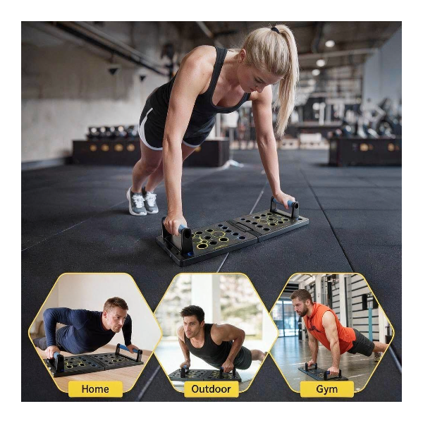 Foldable Push-Up Board – 24 Muscle-Targeting Combinations for Chest, Shoulder, Back & Triceps Training