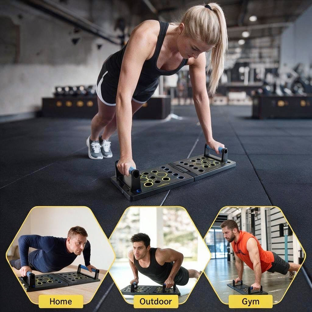 Athlete using the push-up board